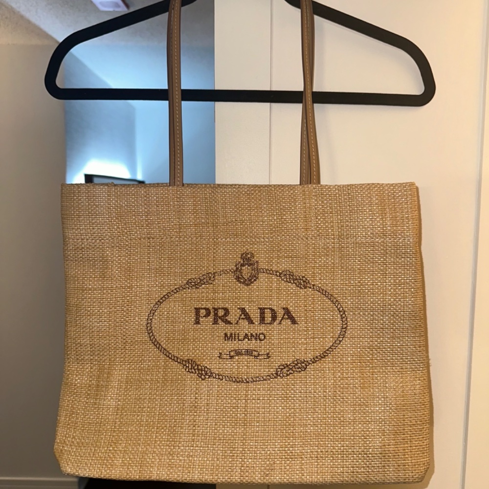 Authentic Prada Raffia Beige Limited Edition New … - image 2